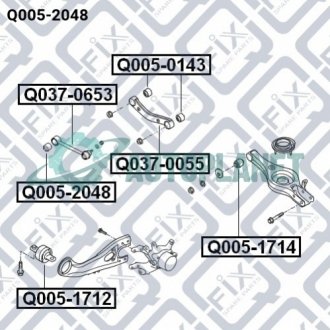 Сайлентблок заднього поперечного важеля Q-fix Q005-2048