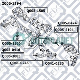 Сайлентблок задней тяги Q-fix Q0052194