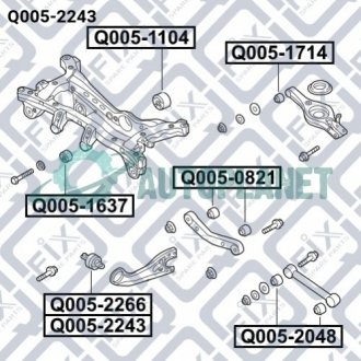 Сайлентблок заднього поздовжнього важеля (правий) Q-fix Q005-2243