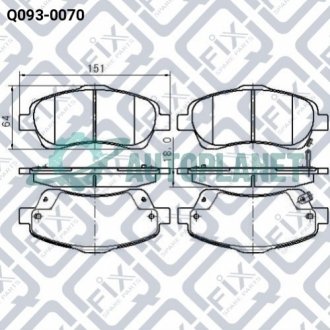 Колодки гальмівні передні дискові Q-fix Q0930070 (фото 1)