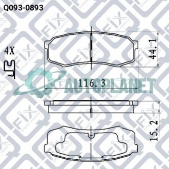 Колодки гальмівні дискові (задні) Q-fix Q093-0893