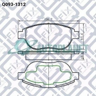 Колодки гальмівні передні дискові Q-fix Q0931312