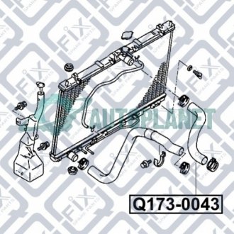 Патрубок радіатора (верхній) Q-fix Q173-0043