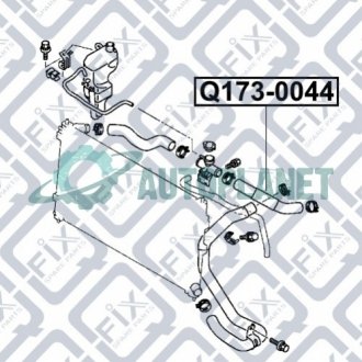 Патрубок радіатора (верхній, лівий) Q-fix Q173-0044 (фото 1)