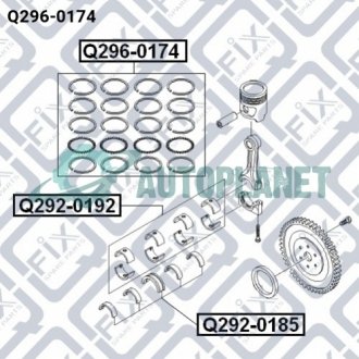 Кільця поршневі Q-fix Q296-0174