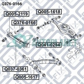 Болт заднього нижнього важеля Q-fix Q376-0166