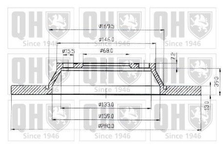 Гальмiвнi диски Audi A4 94-01 Quinton Hazel BDC4578