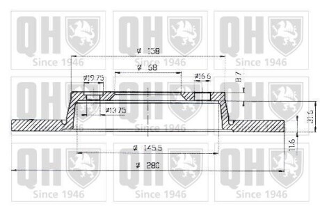 Гальмiвнi диски VW T4 91-03 Quinton Hazel BDC4733