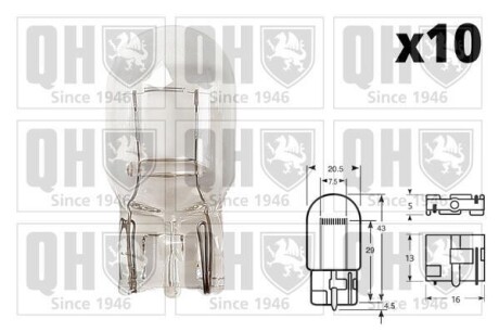 Автолампа W21W 12V 21W W3x16d Quinton Hazel QBL582