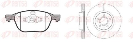 Комплект: 2 диска+ 4 колодки гальмівних REMSA 81082.01 (фото 1)