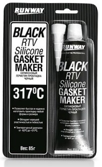 85г силіконовий герметик -62C° +317C° (чорний) RUNWAY RW8501