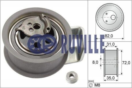 Ролик натяжной ГРМ 1.9TDI Golf IV/Passat B5/ Octavia/Audi A3/A4 12.99- RUVILLE 55494 (фото 1)