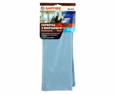 Серветки для скла 35х40 см блакитна SA-214 Shine Sapfire 002876