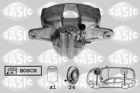 Суппорт передний R 26mm (тип Bosch) Kangoo/Berlingo/Partner SASIC 6500009 (фото 1)