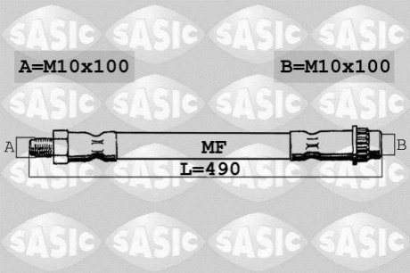 Шланг торм. передний (490 мм) SASIC 6600007