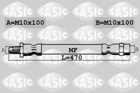 Шланг торм. передний SASIC SBH0180 (фото 1)