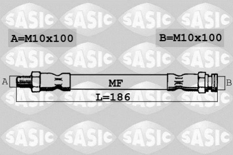 Шланг тормозной задний SASIC SBH6311 (фото 1)