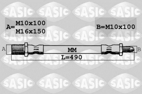 Шланг гальмівний передній SASIC SBH6347