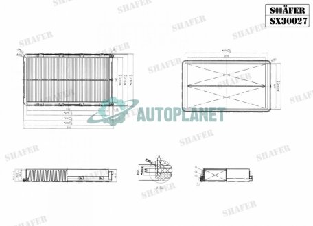 Фільтр повітряний Hyundai I40, Santa Fe IV, Kia Sorento III, Sedona 1.7D/2.0D/2.2D (11-) SHAFER SX30027