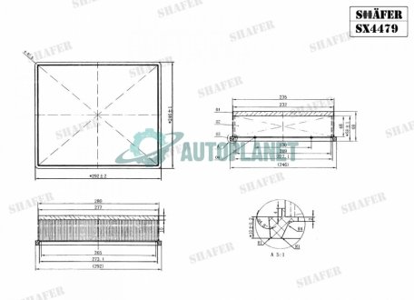 Фильтр воздушный VW Crafter 2.0D (16-), Man Tge (17-), (с предфильтром) SHAFER SX4479