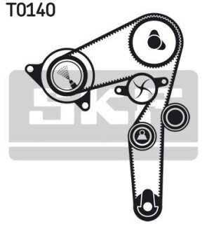 К-кт ГРМ (рем. + 2 ролика) Fiat Doblo,Alfa Romeo 1.9JTD SKF VKMA 02176