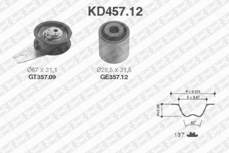 Роликовий модуль натягувача ременя (ролик, ремінь) SNR NTN KD457.12