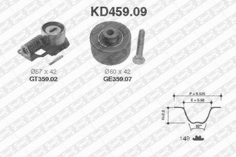 Роликовий модуль натягувача ременя (ролик, ремінь) SNR NTN KD459.09