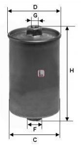 Фильтр топливный audi, 2,0-2,2, 84-91 SOFIMA S1507B (фото 1)