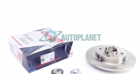 Диск гальмівний (задній) Citroen C4 II/Peugeot 308 08- (249х9) (+ABS) (з підшипником) Solgy 208026 (фото 1)