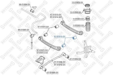 С/блок заднього поперечного важеля зовн. Hyundai Accent II 1.3-1.6 00-05 STELLOX 87-51010-SX