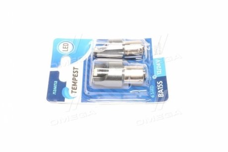 Лампа LED указ. поворотов и стоп-сигн. 12/24V BA15S 6SMD Non-polar WHITE 2шт. блистер < PLUS> TEMPEST TMP-19-1156