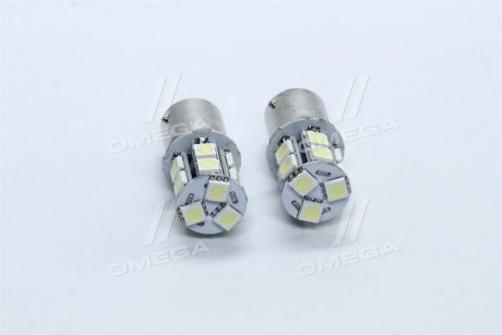 Лампа LED покажчиків поворотів і стоп-сигналів (12SMD) BA15S 12V WHITE 2шт. блістер <> TEMPEST TP-201S25-12V (фото 1)