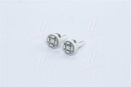 Лампа LED б/ц габарит и приборная панель T10-5SMD W2.1x9.5d 12V WHITE 2шт. блистер <> TEMPEST TP-203T10-12V