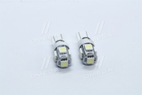 Лампа LED б / ц габарит і панель приладів T10 5SMD W5W 12V WHITE 2шт. блістер <> TEMPEST TP-214T10-12V (фото 1)