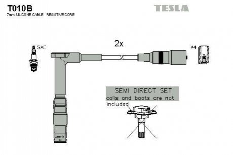 Комплект кабелів запалювання TESLA T010B (фото 1)