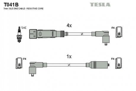 Комплект кабелів запалювання TESLA T041B