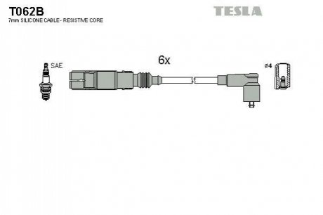 Комплект кабелей зажигания TESLA T062B