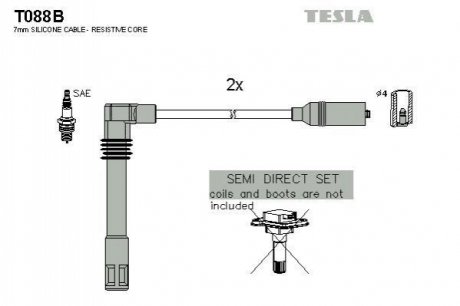 Комплект кабелів запалювання TESLA T088B