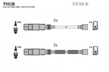 Комплект кабелей зажигания TESLA T092B