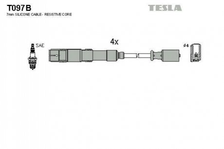 Комплект кабелів запалювання TESLA T097B