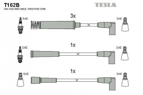 Комплект кабелів запалювання TESLA T162B (фото 1)