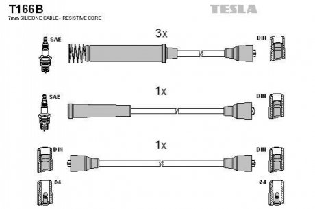Комплект кабелів запалювання TESLA T166B