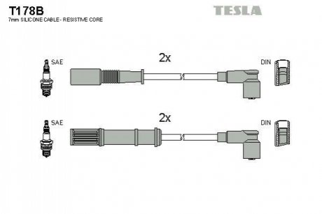 Комплект кабелів запалювання TESLA T178B (фото 1)