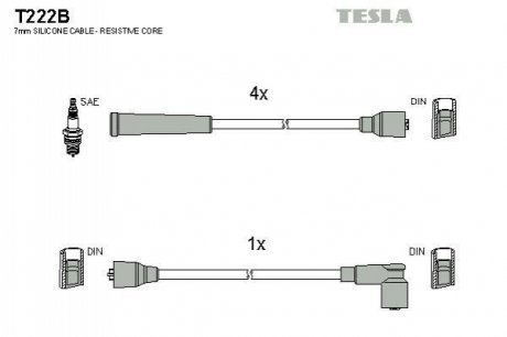 Комплект кабелів запалювання TESLA T222B