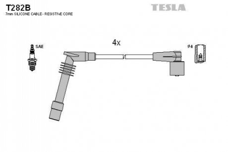 Комплект кабелів запалювання TESLA T282B (фото 1)