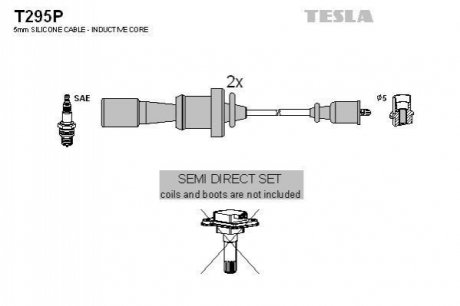 Комплект кабелів запалювання TESLA T295P (фото 1)