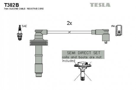 Комплект кабелей зажигания TESLA T382B (фото 1)