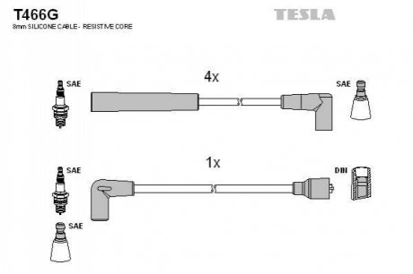 Комплект кабелів запалювання TESLA T466G