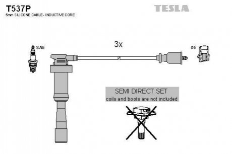 Комплект кабелей зажигания TESLA T537P