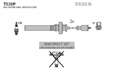 Комплект кабелів запалювання TESLA T539P (фото 1)